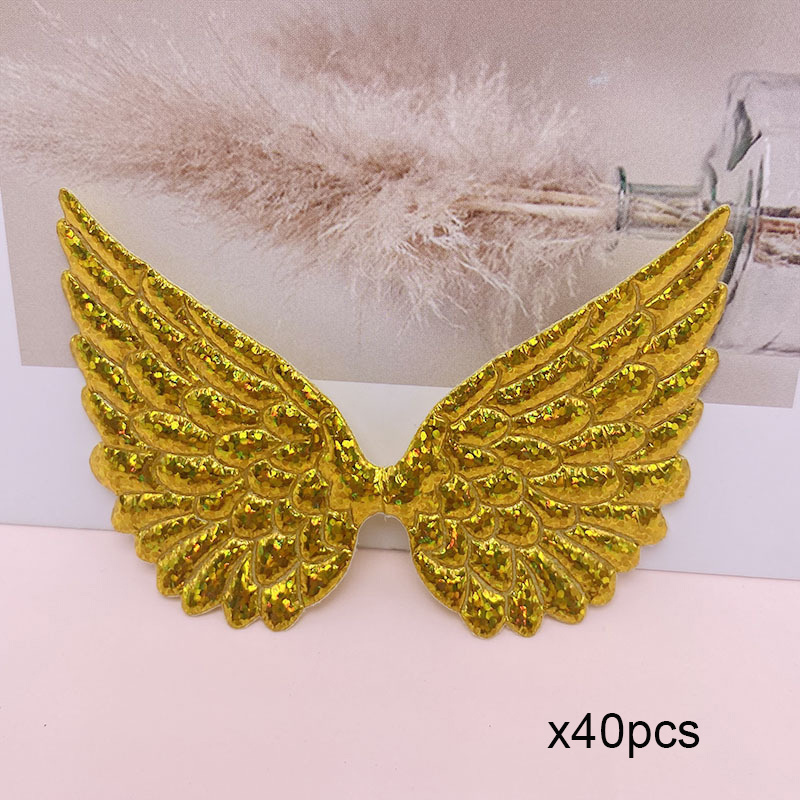 Image of 40pcs Shiny Wings, Unicorn Dress Wings, 3.54 Inches, For Jewelry Decoration, Clothing Embellishments, Diy Craft Accessories, Party Supplies