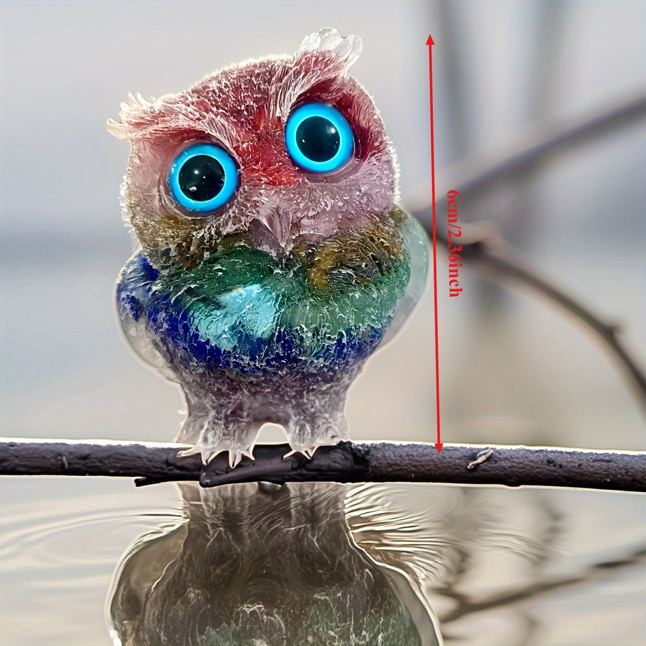 Crystal Owl Statue Made Of Resin, Perfect For Decorating Your Office Or Home, And A Great Collectible Gift
