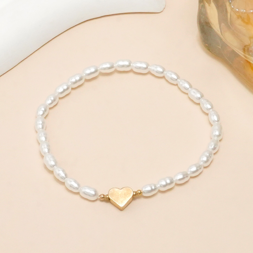 Boho Style Bracelet with Faux Pearl Charms
