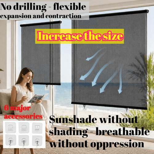 1 roll pc pack enlarged size blackout curtain roller blind sushi roller shade sunshade curtain 2026 black mesh material light blocking and breathable suitable for bedroom living room balcony multi scene universal 78 x 110 130