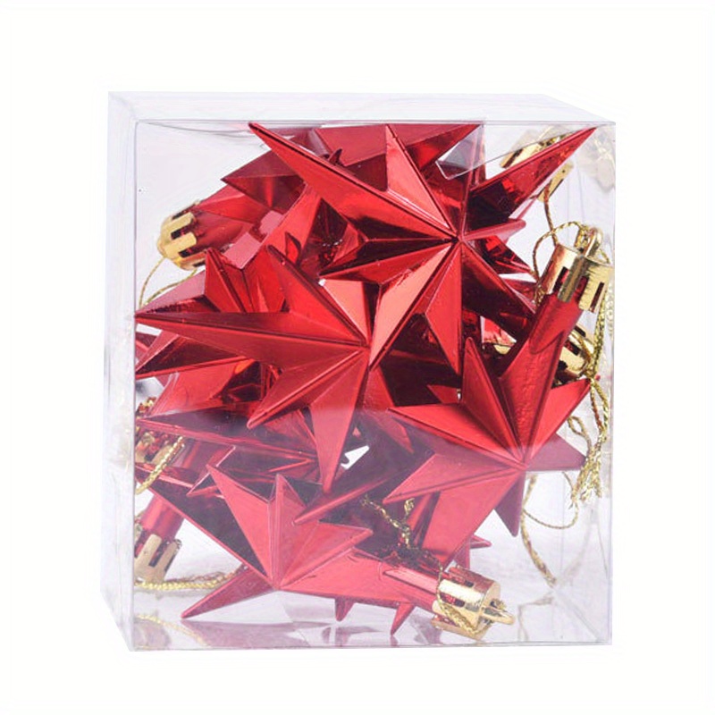 TEMU 12 pezzi Ornamenti Stella, Decorazioni da Appendere in Plastica per Natale da pollici per Albero di Natale, Festa di Natale, Ornamenti Festivi,
