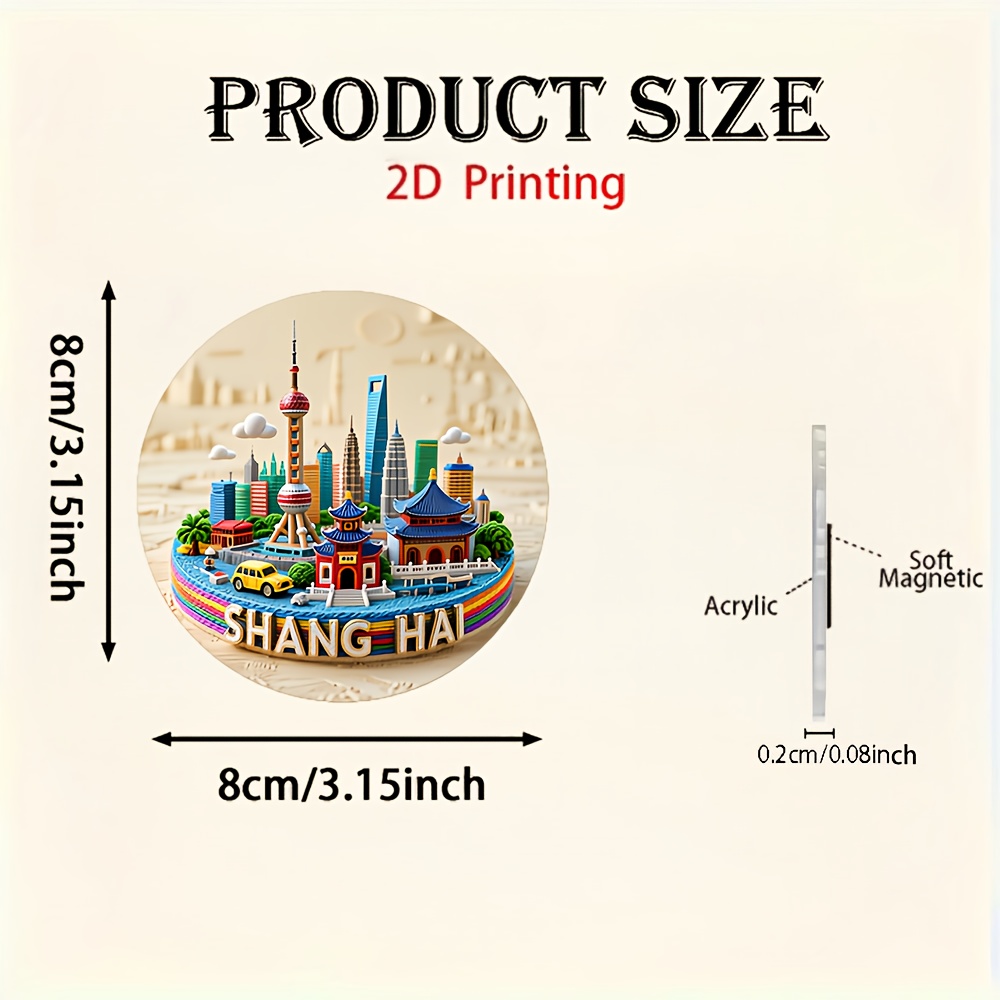 TEMU 1 Large Magnetic Fridge Magnet Suitable For Refrigerators, Whiteboards, Offices - Heavy-duty Acrylic Tower With Tower, Bund Finance Center &