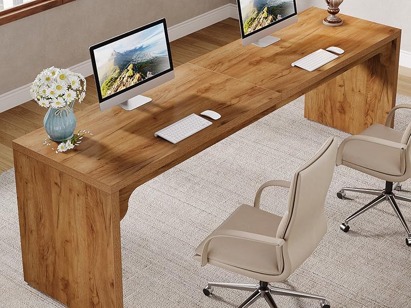 78.7" Extra Long Home Office Desk 10 Dual Monitor Workspace