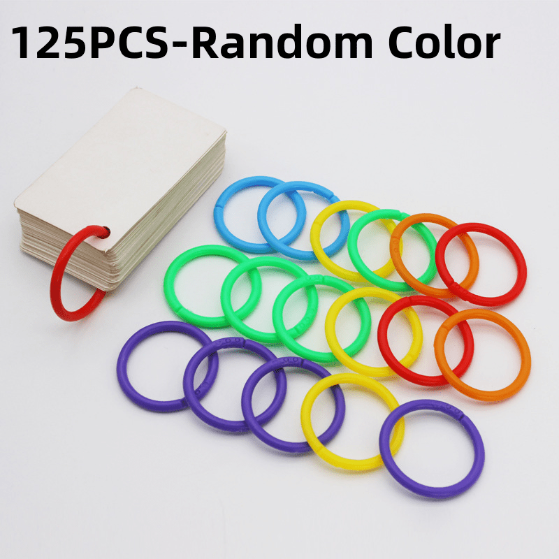 TEMU 125 pz di Anelli Raccoglitore a Colorati a Fogli Mobili, Anelli per Libri in Plastica, Anelli per Carte e Anelli Colorati Assortiti - Casuale