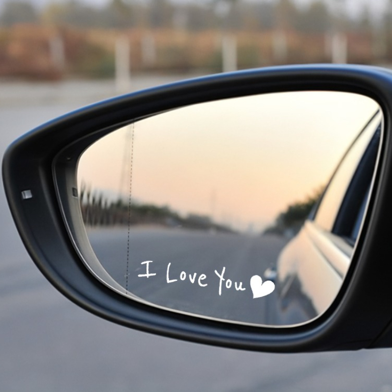 Image of I Love You Rearview Mirror Sticker- I Love You Sticker- Mirror Sticker- Rearview Mirror Sticker- Car Mirror Sticker- Side Mirror Sticker