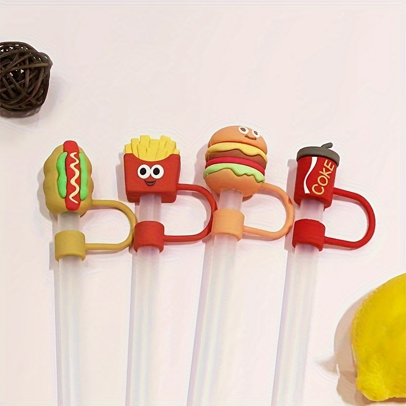 5 Pcs 8mm Silicone Straw Tips With Bottom Sleeves - Food Grade Rubber Covers For Stanley Cup