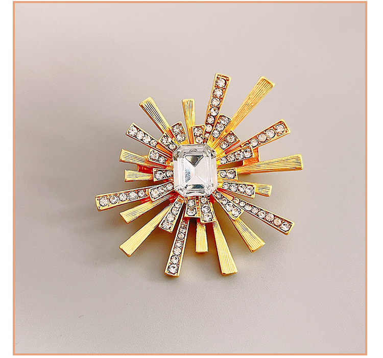   ayollar va erkaklar uchun nafis quyosh gulchasi broshli pin yangi, bezatilgan noaniq shakldagi zargarlik buyumlari detallar 4
