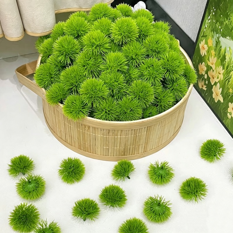 TEMU 20pcs Boules de mousse artificielle , boules de plantes artificielles décoratives à épines, pour garnitures de paniers de Noël, décorations de