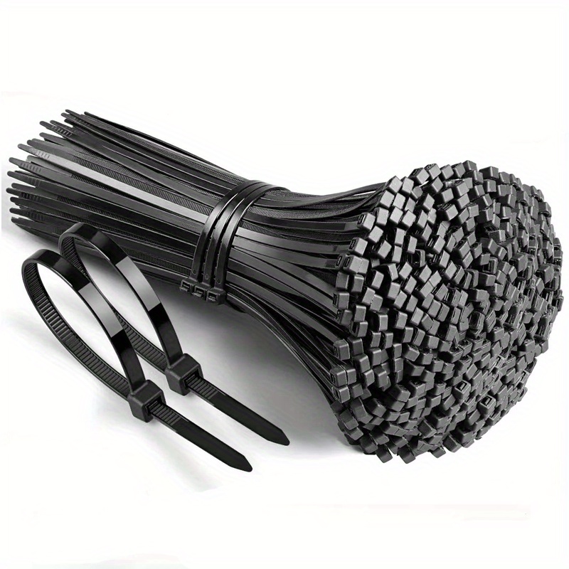 300pcs 10.16/15.24/20.32 cm Black Nylon Zip Ties, Adjustable Self-locking Zip Ties, Waterproof and Anti Slip, Fixing and Bundling Zip Ties, Suitable for Outdoor Cables, Gardening and Household Multi-purpose Bundling
