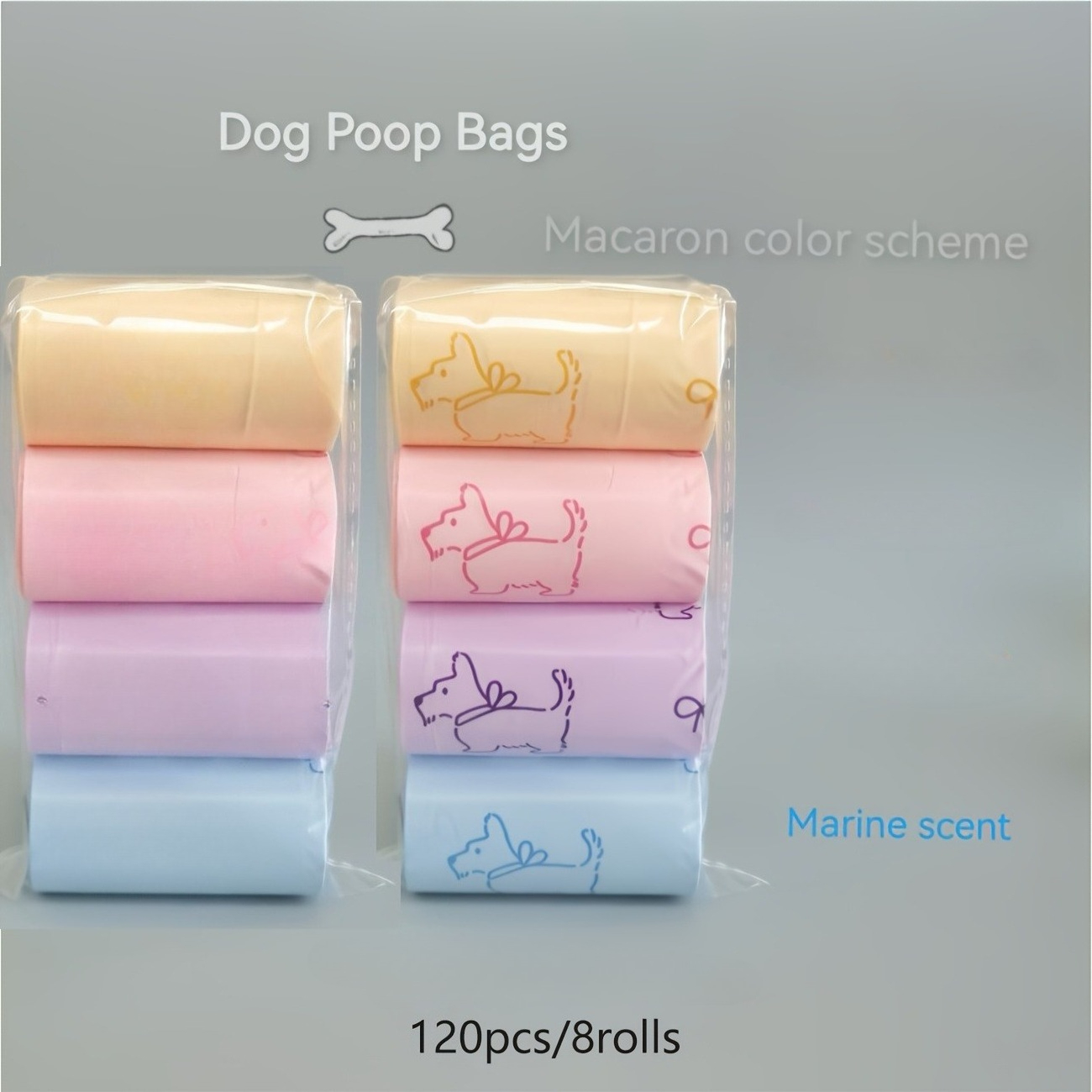 TEMU 120 Count / , Assorted Styles Macaron-colored Pet Waste Bags | Thickened, Portable, Leak-proof, Durable Diaper Bags