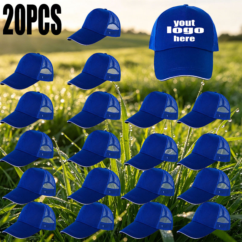 20pcs Personalized Custom Baseball Caps with DIY Logo