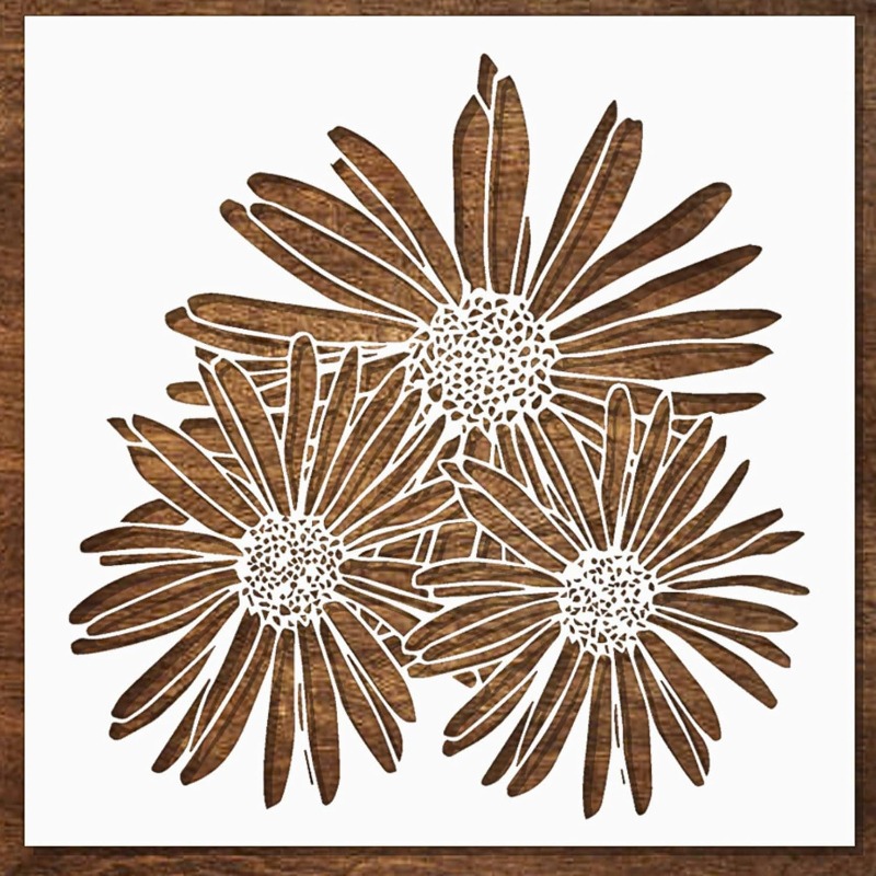 TEMU 1pc Large Flower Template With Layered Diy Stencil - Compatible For Wood, Canvas & - Durable Multifunctional Stencils For Fabric Transfer,