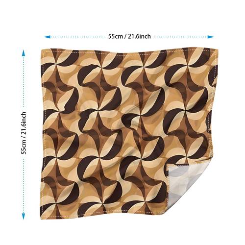 1pc printed handkerchief beige brown for men printed lightweight polyester bandana for outdoor and casual wear