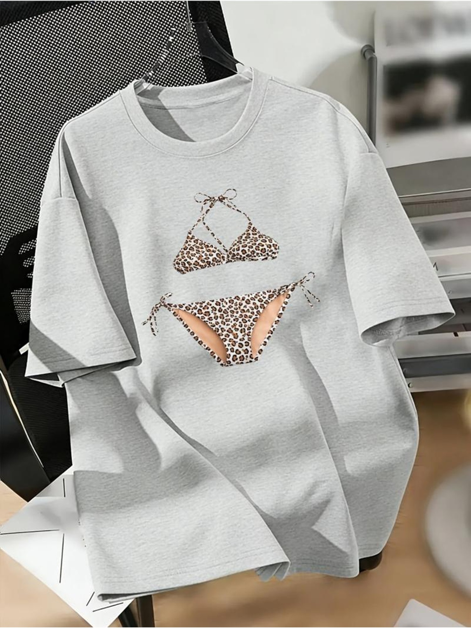 t shirt with bikini body print sold on Temu Canada