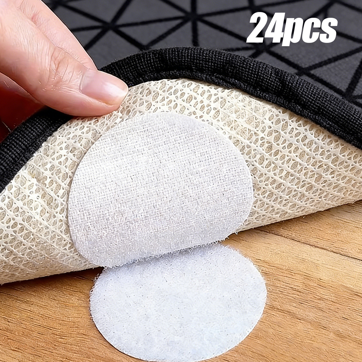 Image of 24pcs Heavy Duty Anti-slip - Strong Adhesive Backing, Residue-free And Easy To Remove, Tape, Double-sided, Reusable, Suitable For Home, Office, Gym, Sofa, Mattress Anti-slip Protection