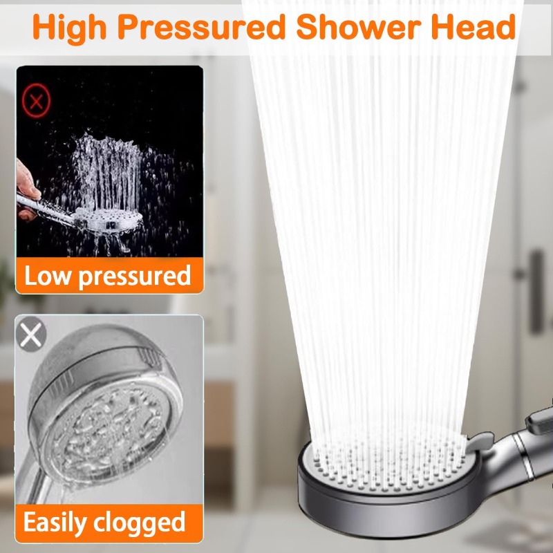 High Pressure Handheld Shower with 5 Spray Modes