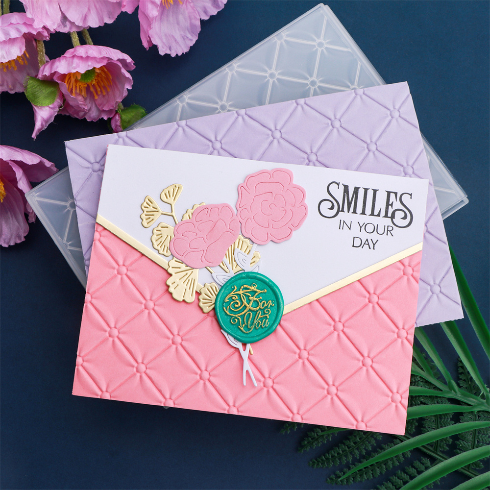 Plastic Embossing Folde A6 Size Small Flowes Patten Pape