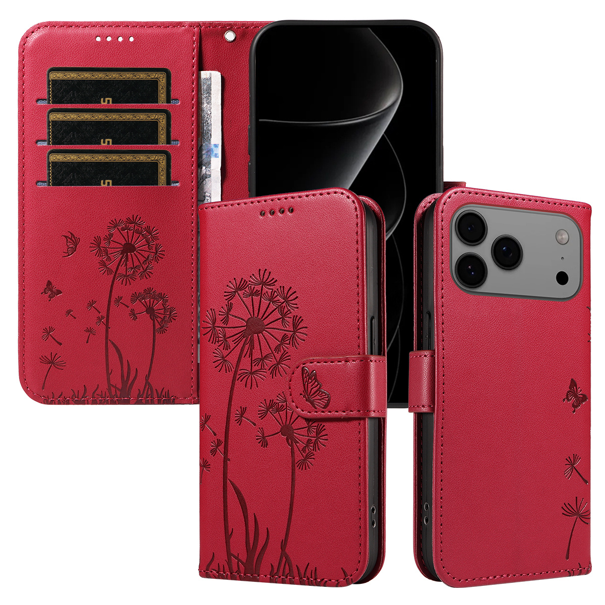 TEMU Phone Case: Magnetic Wallet Case With Garden , Compatible With Iphone 17/16/15/14/13/12/11/7/8 Full Series, Pro Max/plus/pro/mini And Xs