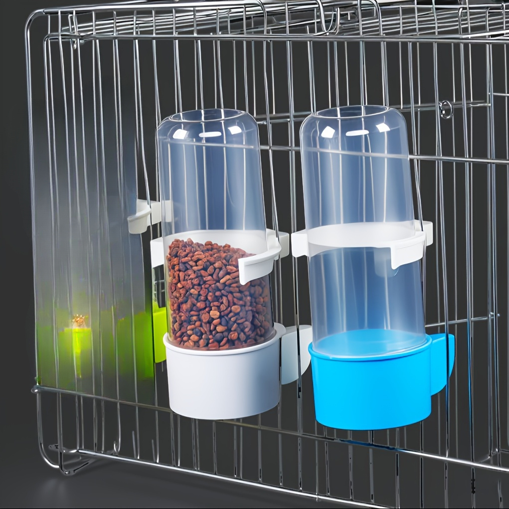 Image of Automatic Bird Water Dispenser And Feeder, 4/2pcs, Made Of Transparent Pp Material, Ideal For Parrot And Finch Cages, Durable Bottles For Feeding And Watering, Without Battery