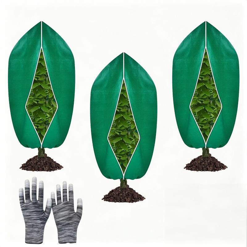 TEMU 5pcs Winter Plant Protection Cover Set - Insulated Shrub Covers, Outdoor Garden Frost-proof Plant Jackets, Reusable Drawstring Plant Protection