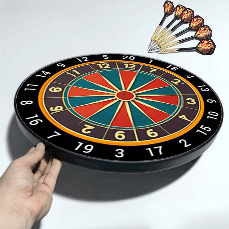 TEMU Ein Dartboard+6 Darts Set, 2025 Hot Selling Verdicktes EVA Dartboard Leise und Langlebig Feuchtigkeitsbeständiges Dartboard, Innen- und