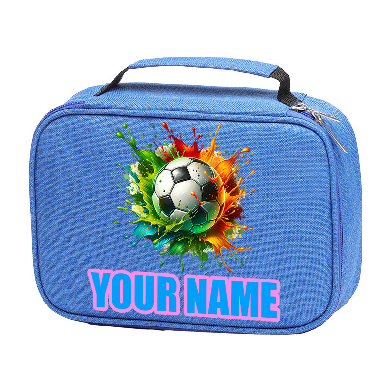 TEMU 1pc Personalized Large Capacity Custom Name/text Pencil Case Suitable For, Office, Art Supplies Storage With Soccer-themed Ink & Your Own Name