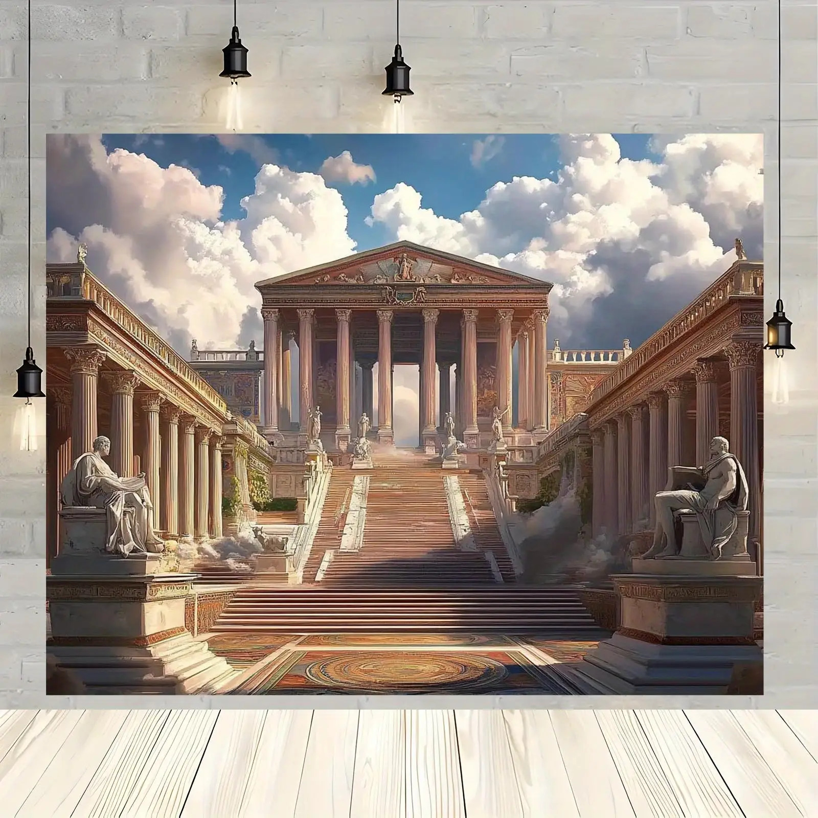 immagine dell'articolo 1 striscione da sfondo con   greca   - realizzato in poliestere, facile da appendere sia allinterno che allesterno,   per cabine fotografiche, feste di compleanno, anniversari e decorazioni festive