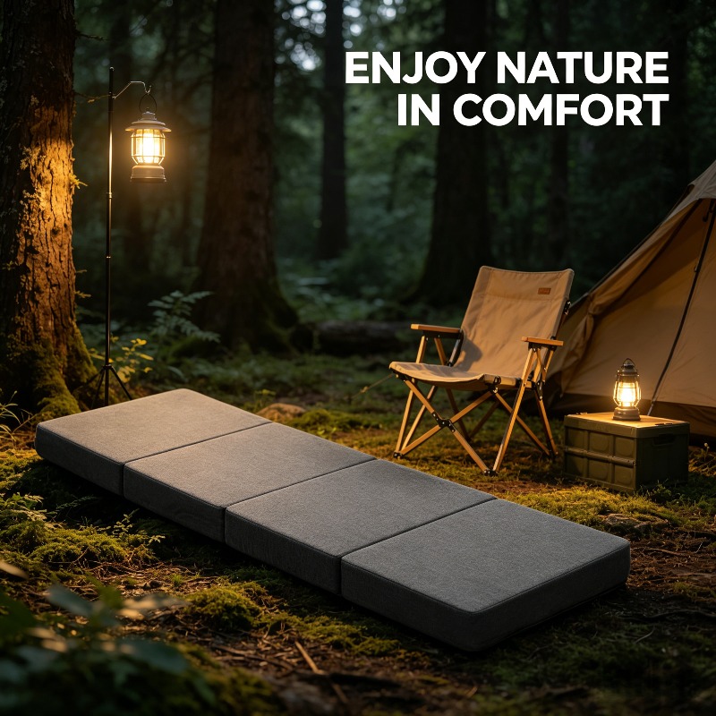 four layer folding sponge mattress office   thickened single rest mat durable and non deformable     leisure floor mat universal multi functional mattress