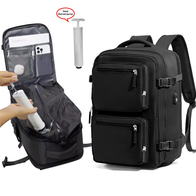 TEMU Vacuum-compressible Travel Backpack (unisex), Large Capacity Expandable Design, Outdoor Backpack, Suitable For Hiking, Camping, And Business