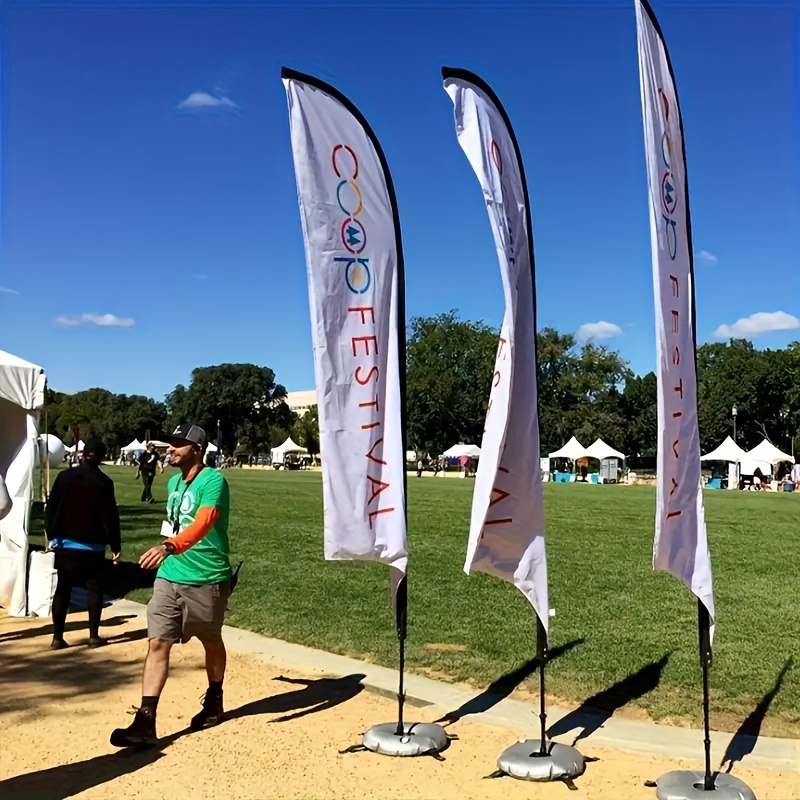 Customizable Knife-shaped Flag, Single-sided Printing, Durable Outdoor Banner. Suitable for Business Events, Shops, and Promotions. Offers Personalized Design Space with a Professional and Minimalist Style. High-quality Printing. Please Note That
