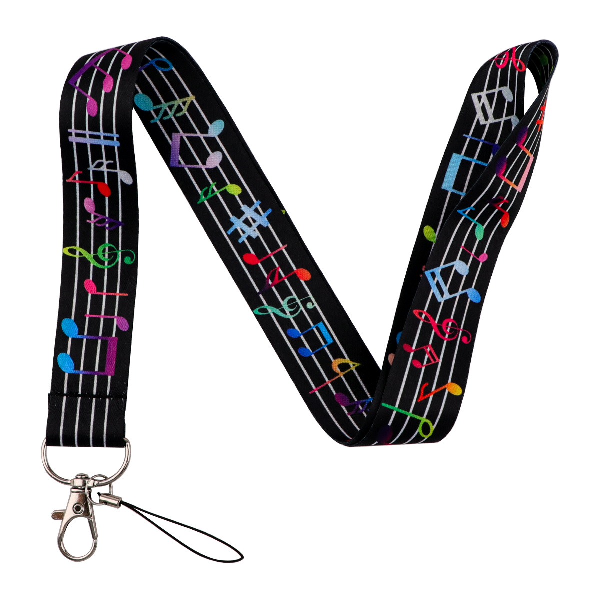 TEMU 1pc Colorful Music Note Print Lanyard, Staff Musical Symbol Neck Lanyard For Id Badge Key Phone, Music Teacher Musician Lover Gift