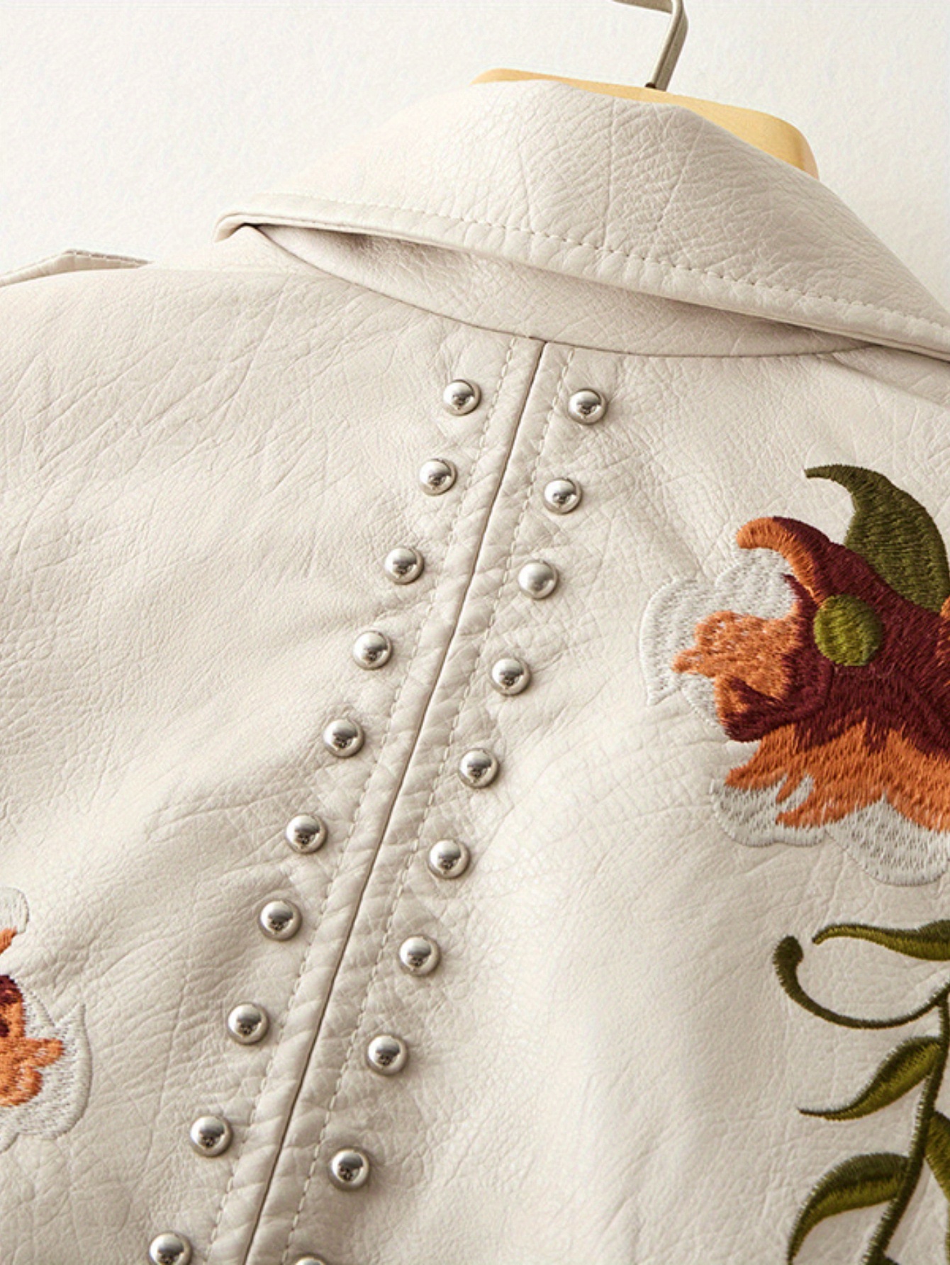 Ladies' Motorcycle Jacket with Floral - Image 4