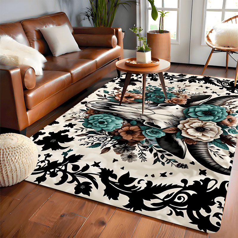 TEMU 1pc Of Area Rug Featuring A Yak And , Living Rooms, Bedrooms, Bathrooms, Kitchens, And Indoor Decoration