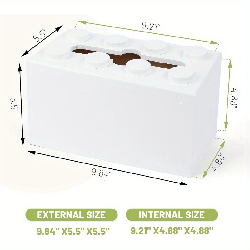 cute building blocks themed tissue box cover rectangular wooden napkin holder with 6 compartments ideal for home decor in living room kitchen   napkin holder for table kitchen accessory   design wooden construction napkin holder for table Product details 1