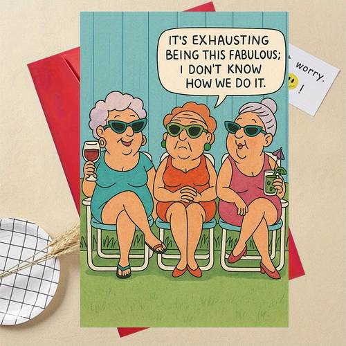 a humorous birthday card women friends seniors or mothers and an for wine lovers and poolside fun enthusiasts
