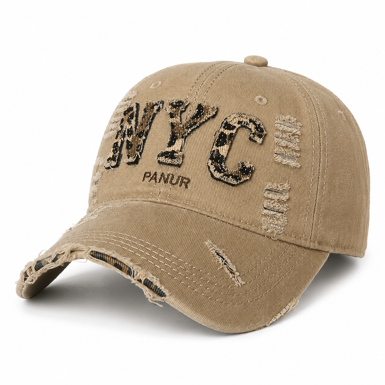 TEMU 1pc Nyc-themed Vintage Baseball Cap For - Distressed Washed Dad Hat With Retro Nyc Lettering, Adjustable Unisex Suitable For Outdoor, Casual