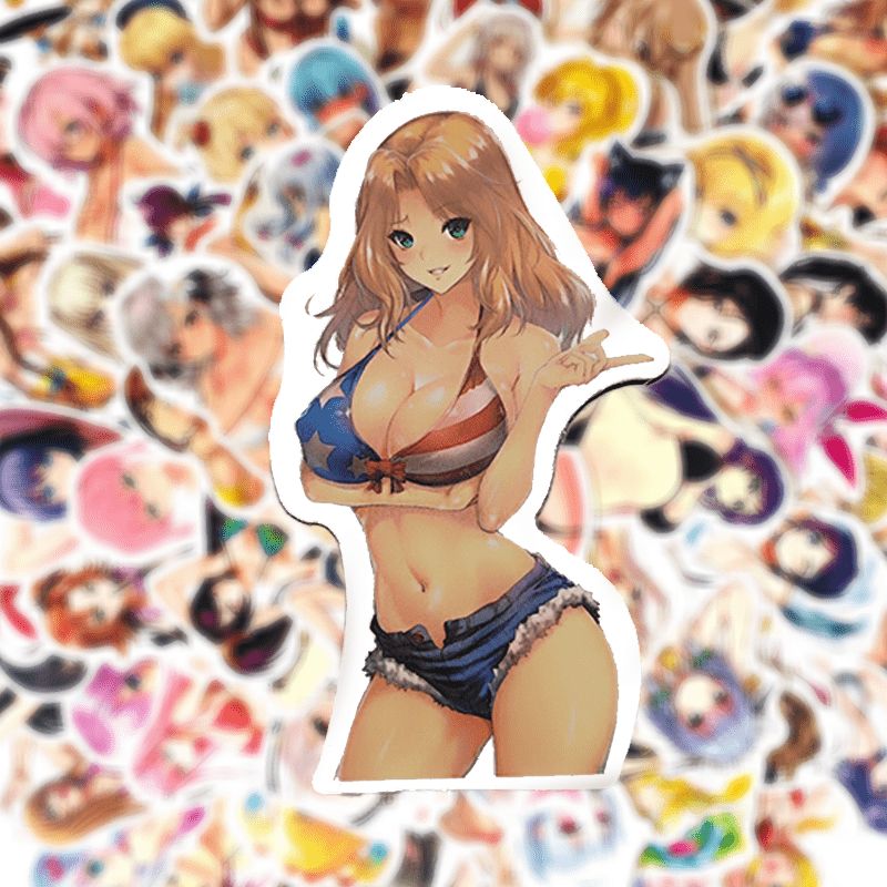 

100pcs Anime Women In Bikinis Stickers, Waifu Sticker Self-adhesive For Laptops, Computers, Water Bottles, Albums, , Skateboards