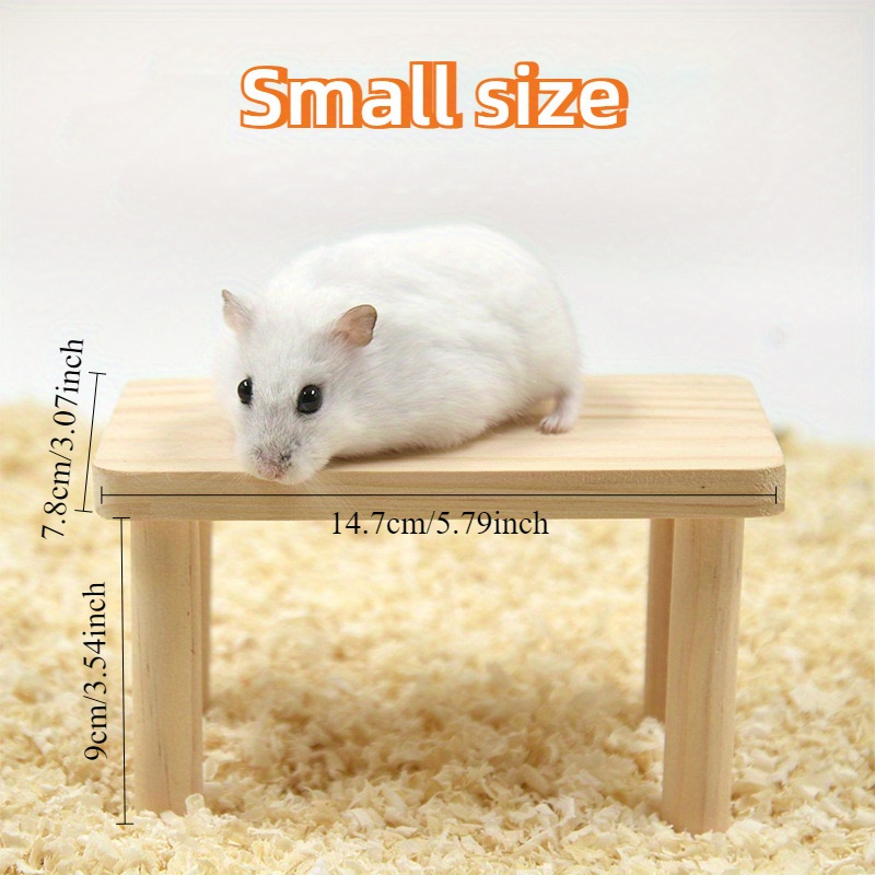 Wooden Hamster Platform with Chew-Resistant Play Landscape