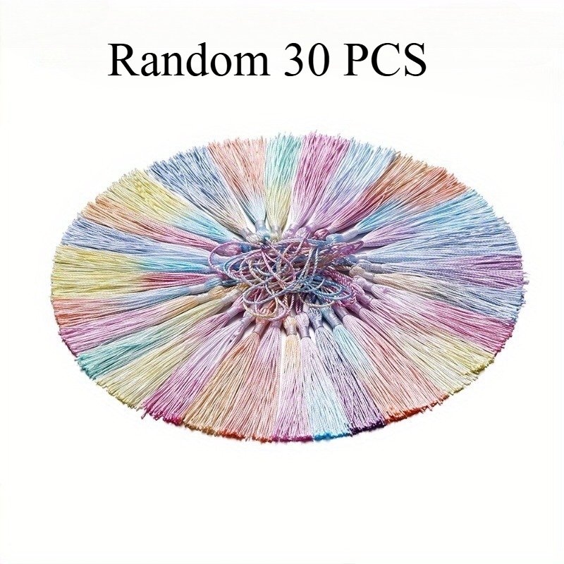 E-shop 30 Stück Farbverlauf-Quasten in Pastell- bis lebhaften Farben – , Blau, Grün, Gelb, Orange, Lila Rot – Ideal für Projekte, Hochzeitsdeko,