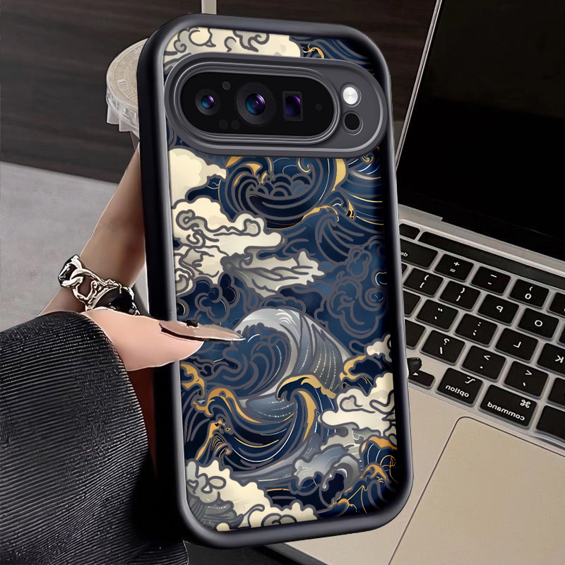 TEMU Coque de téléphone - Coque de téléphone avec motif d'ondes marines adaptée pour Google Pixel 10 9 9Pro 9Proxl 8 8Pro 8A 7 7Pro 7A, antichoc,