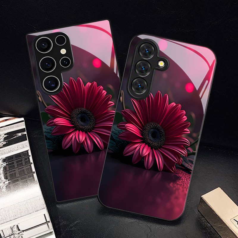 TEMU Phone Case - Red Daisy Print Phone Case For Galaxy