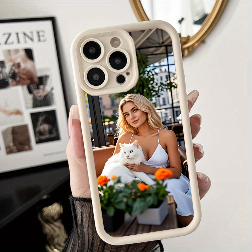 Custom Picture Phone Case with Sky Ladder Mirror Finish, High Definition, Black Soft Edge for iPhone 16/15/14/13/12/11/Plus/Pro/Pro Max Custom Cases, DIY Photo and Text Pattern, Personalized Birthday Gift for Family and Friends, Christmas Gift, Custom Photo Black Border TPU Protective Cover Suitable for Birthdays, Christmas, Valentine's Day
