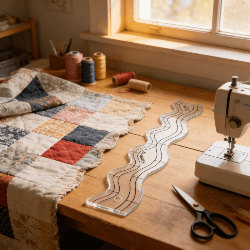 E-shop Transparente Acryl Quiltvorlage - Präzisions-Nählineal für Patchwork und Bastelarbeiten