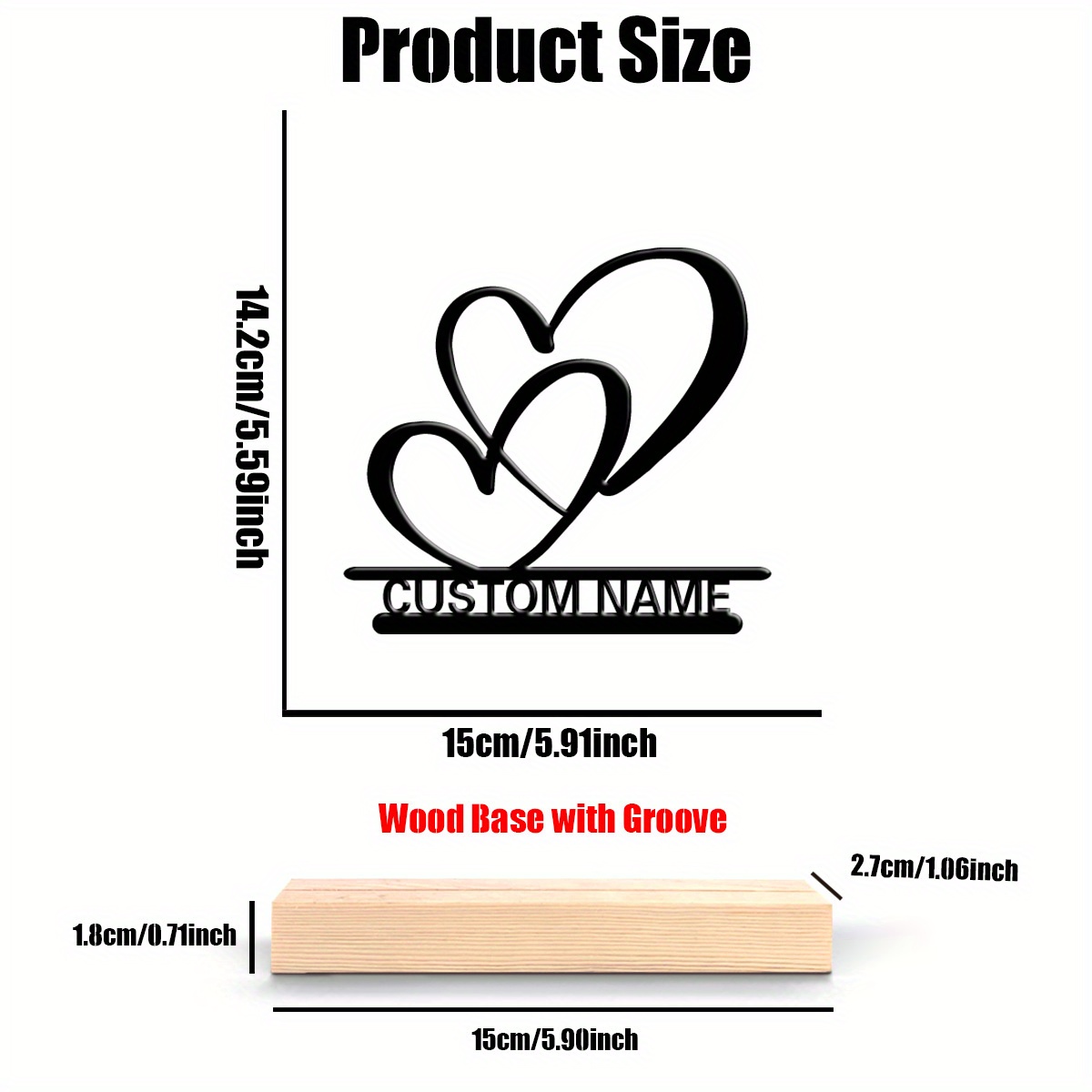TEMU A Single Piece Of Custom Love Metal Sculpture With A Wooden Base, Ideal For Tabletop Decoration. This Makes A Perfect Gift For Valentine's Day,