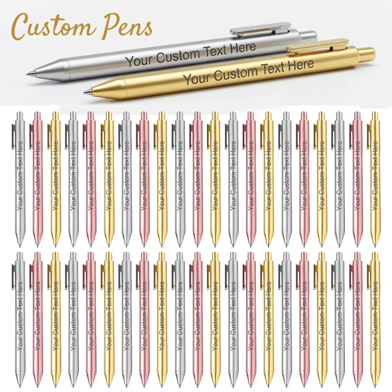 TEMU 60pcs Custom Ballpoint Pens, Support Engraving And Printing Of Name Information, Wholesale Bulk Packaging, Mix, For Office, Meetings, Training,