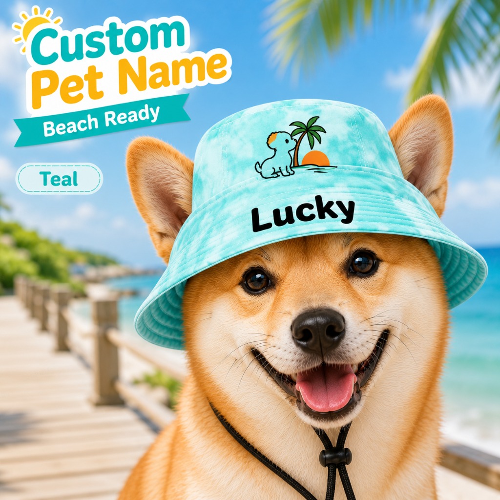 Customizable Pet Name Dog Sun Hat for Small to Medium Dogs