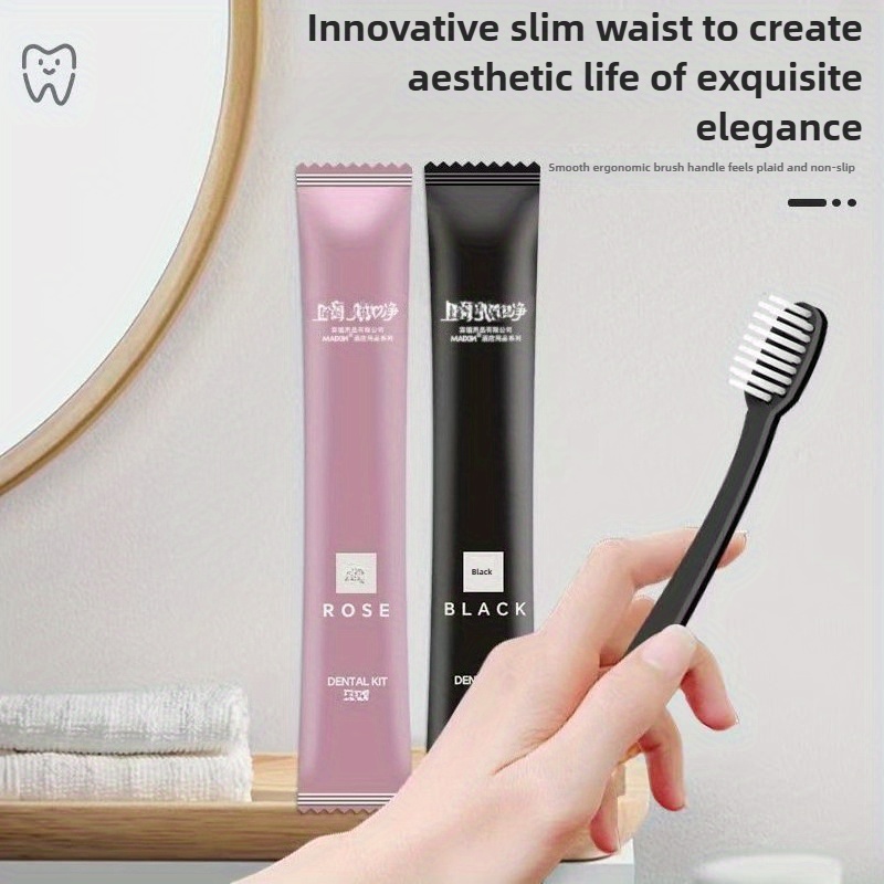 Portable Travel Toothbrushes and Toothpaste Sets, Full-Size Design