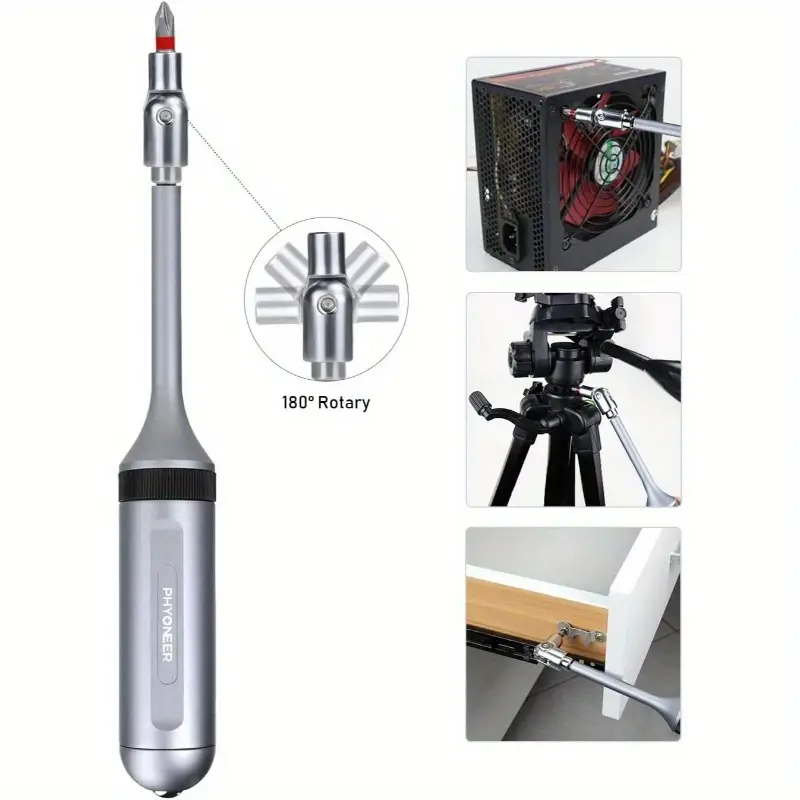 13-in-1 ratcheting screwdriver set with 12 s2 steel driver bits, magnetic storage & converter - heavy-duty aerospace aluminum handle, ratcheting mechanism for smooth torque transfer - cordless operation, ergonomic grip for household & automotive use - ideal for diy, professional tool kit (no power required), ph22 bits, wood cabinets repairs, precision screwdriver set, tool set, screw driver set Product details 3