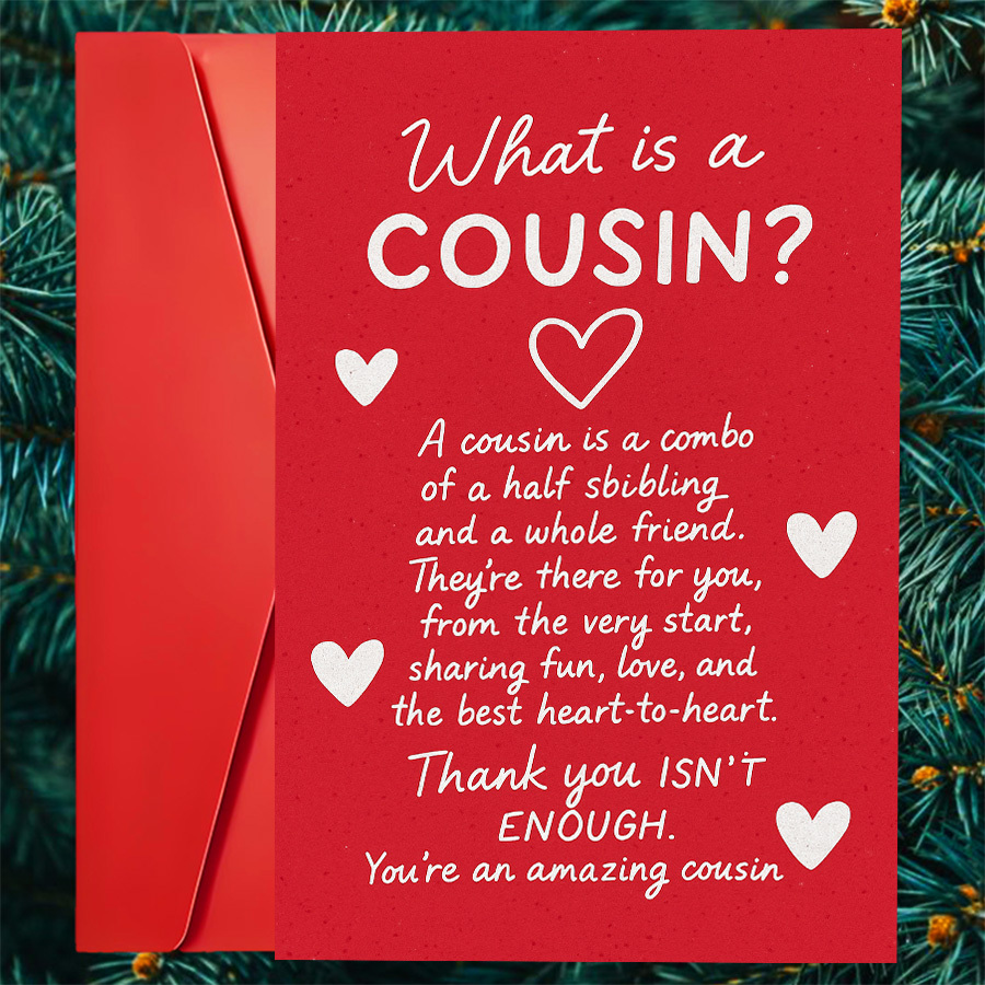 TEMU 4pcs (2 Envelopes And 2 Greeting Cards), Cousin Greeting Card With Wishes, Suitable For Family Celebrations, Expressing Love And Gratitude, Gift