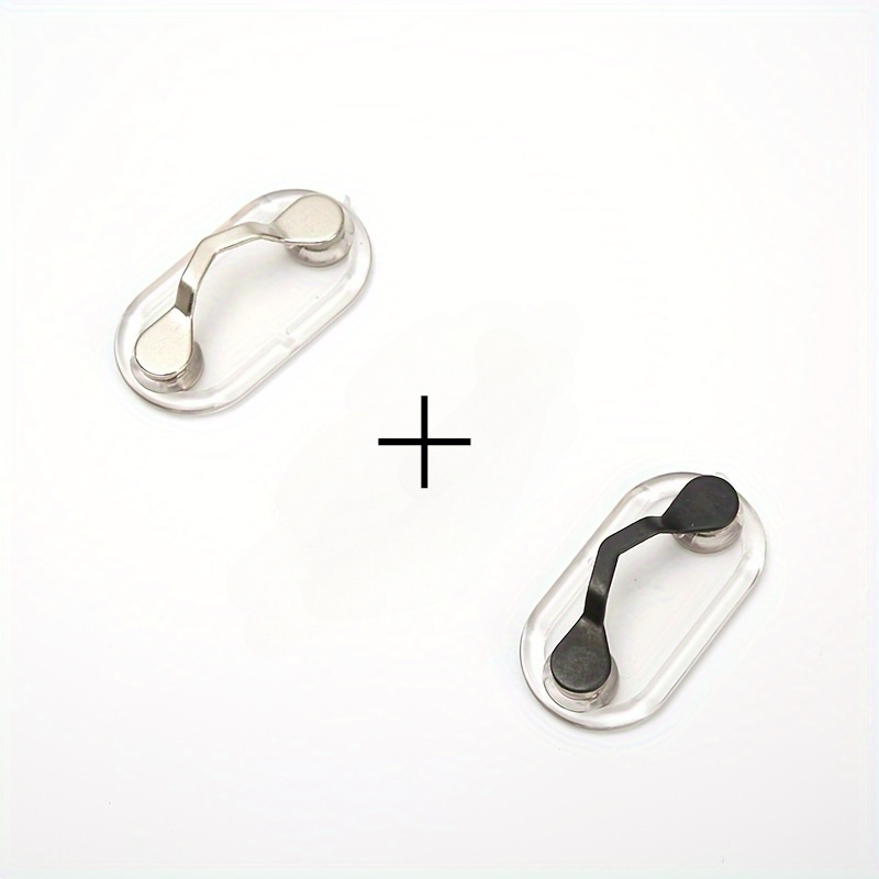 2pcs Stainless Steel Magnetic Eyeglass Holder Pin - Strong Magnet Clip For Glasses, Id Badges, And Earphones, Multi-functional, Portable, And Space-efficient, Ideal For Men And Women